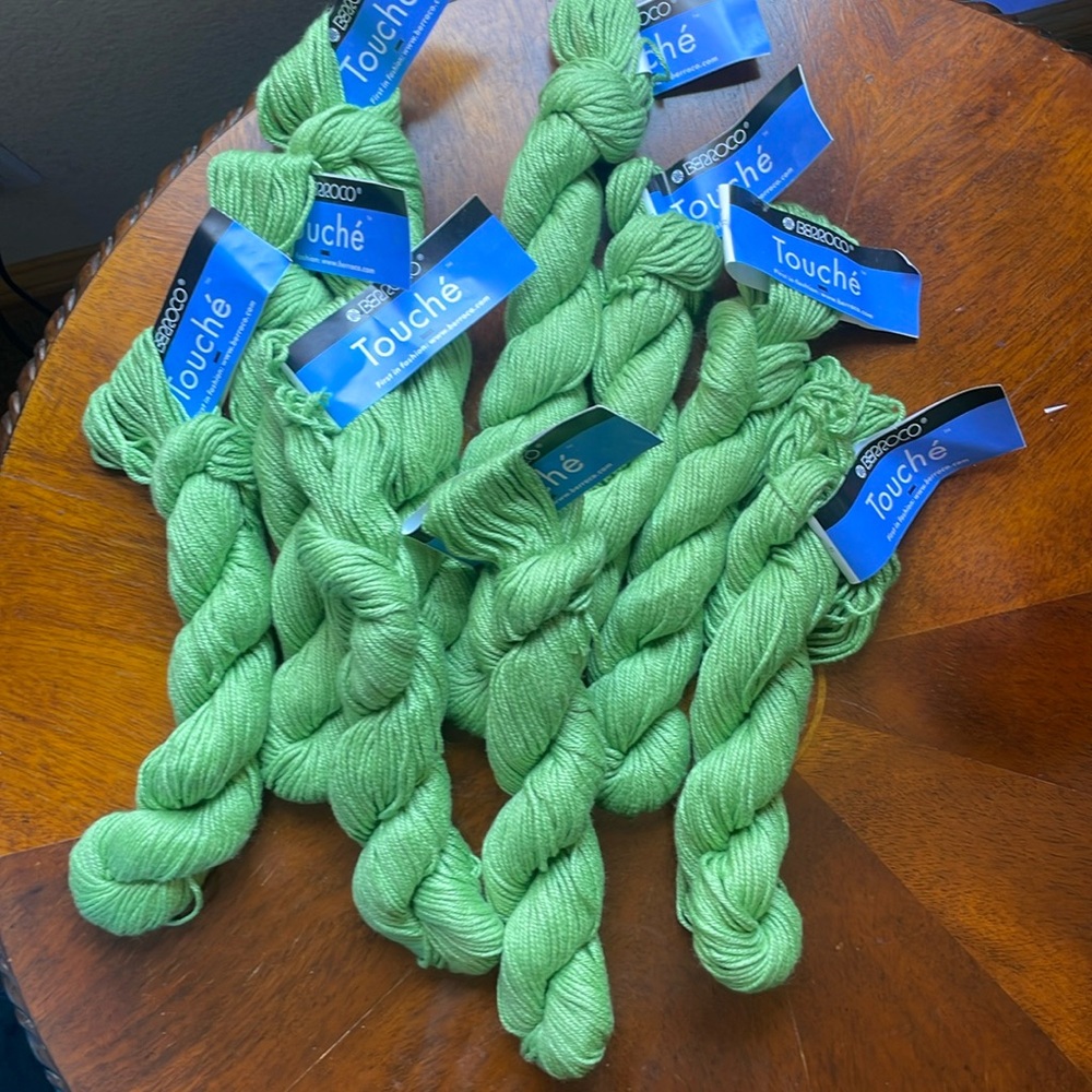 9 new Berroco Touché Green Yarn Skeins